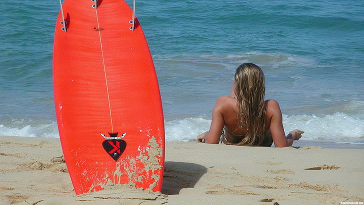 ถ่ายภาพผู้หญิงชายหาดท่องคนกระดานโต้คลื่น, วอลล์เปเปอร์ HD