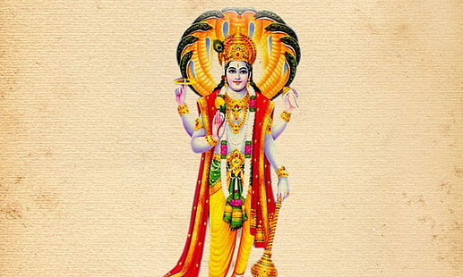 God Vishnu Four Hand, Hindu-Gott, Gott, Lord Vishnu, Vishnu, HD-Hintergrundbild HD wallpaper