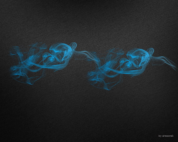 asap putih, asap, asap berwarna, latar belakang gelap, asap biru, Wallpaper HD