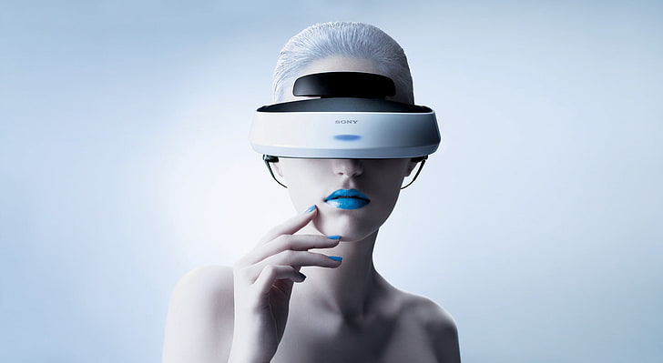 Ps4 гарнитура виртуальной реальности, черно-белая гарнитура виртуальной реальности Sony, компьютеры, оборудование, реальность, виртуальная гарнитура, HD обои