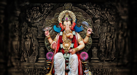 Ganesha, Lord Ganesha duvar kağıdı, Sanatsal, Çizimler, HD masaüstü duvar kağıdı HD wallpaper