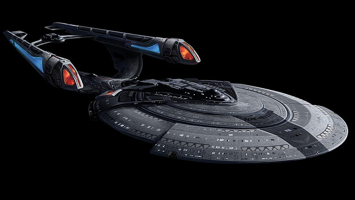 kapal Star Trek abu-abu dan biru, Star Trek, USS Enterprise (pesawat ruang angkasa), Wallpaper HD