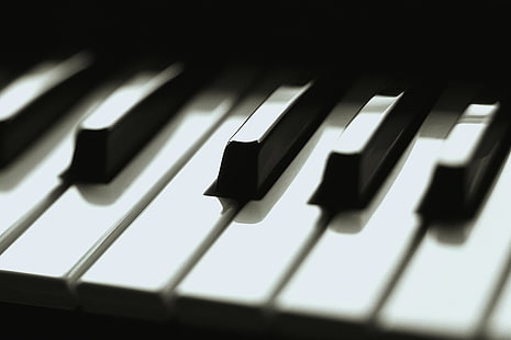 бели и черни клавиши за пиано, музика, пиано, HD тапет HD wallpaper