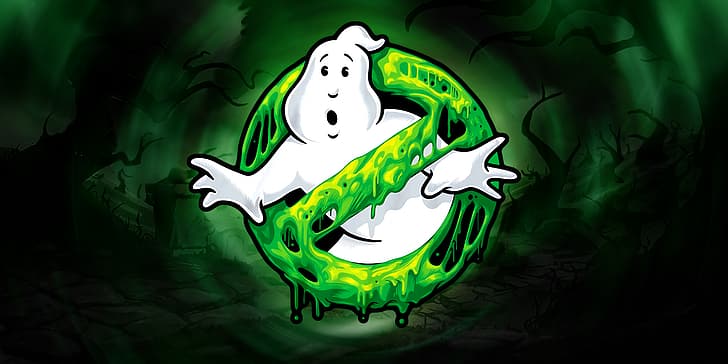 Ghostbusters, logo, spooky, ghost, simple background, HD wallpaper