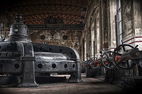 เครื่องจักรสีดำเครื่องจักรโรงงาน, วอลล์เปเปอร์ HD HD wallpaper
