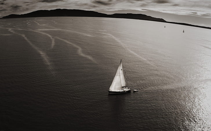 black and white ocean ships vehicles yachts 1920x1200  Nature Oceans HD Art , black and white, ocean, HD wallpaper