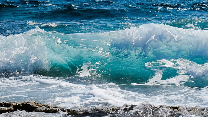 mer, vague, océan, vague de mer, vagues de Faomy, mousse, eau, rivage, ressources en eau, côte, Fond d'écran HD