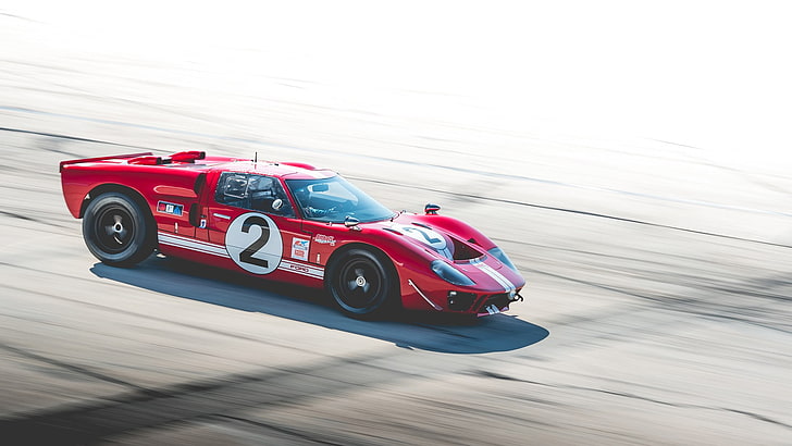 race cars, photography, Ford USA, Ford GT40, red cars, HD wallpaper
