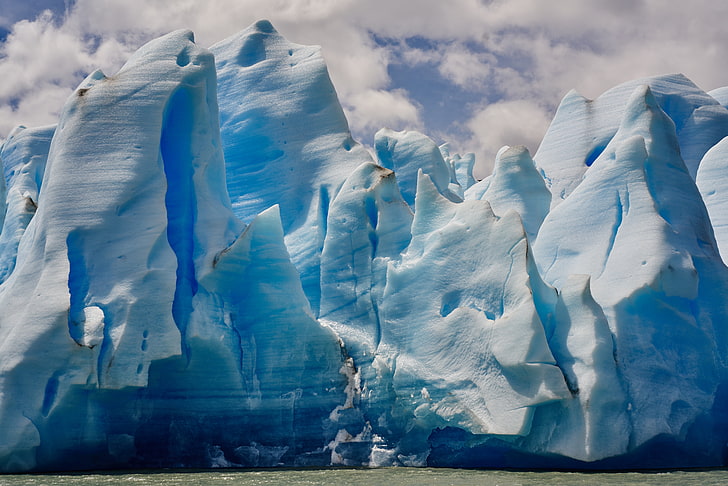 gletser es, gunung es, pantai, es mengapung, Wallpaper HD