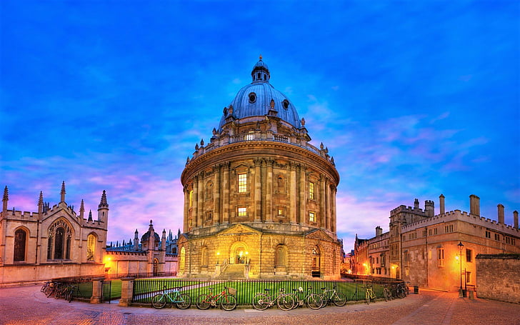 Buildings, Building, Bicycle, Britain, Man Made, Oxford University, Radcliffe Camera, HD wallpaper