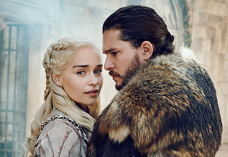 Serie TV, Game of Thrones, Daenerys Targaryen, Emilia Clarke, Jon Snow, Kit Harington, Sfondo HD HD wallpaper