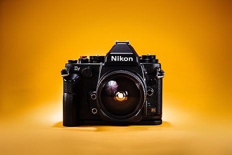 fotocamera Nikon MILC nera, nikon, fotocamera, obiettivo, Sfondo HD HD wallpaper