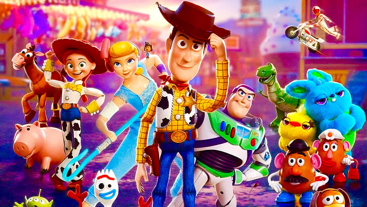 Película, Toy Story 4, Bo Peep, Buzz Lightyear, Jessie (Toy Story), Mr. Potato Head (Toy Story), Woody (Toy Story), Fondo de pantalla HD