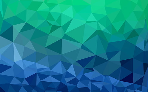 녹색과 파란색 벽지, jjying, 낮은 폴리, HD 배경 화면 HD wallpaper