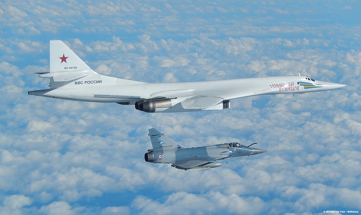 Fuerza aérea rusa, Tupolev Tu-160, Dassault Mirage 2000N, Fondo de pantalla HD