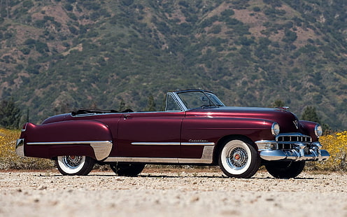 1949 Cadillac Series 62, червен класически кабриолет, автомобили, 1920x1200, cadillac, cadillac серия 62, HD тапет HD wallpaper