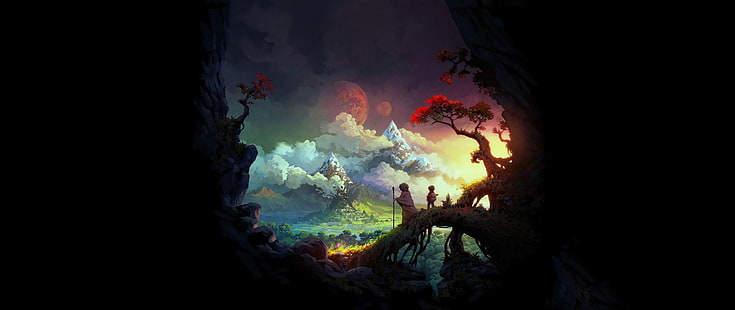 fantasy art, ultra-wide, painting, HD wallpaper HD wallpaper