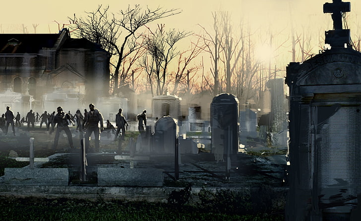 Left 4 Dead Zombies Art, zombies in the cemetery wallpaper, Games, Left 4 Dead, Dead, Left, Zombies, HD wallpaper