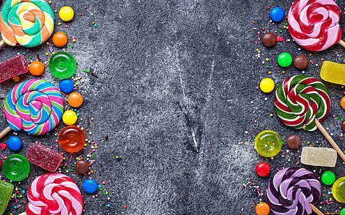 food, lollipop, sweets, candy, sprinkles, HD wallpaper HD wallpaper
