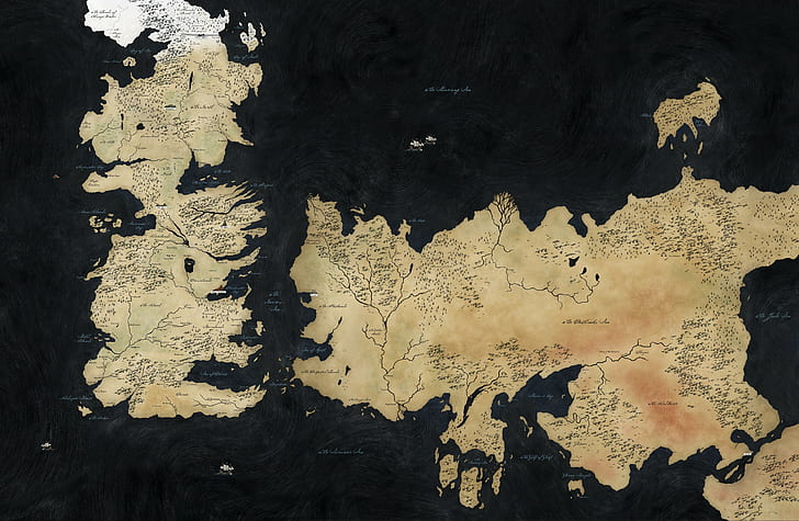 czarno-brązowa ilustracja mapy, gra o tron, mapa, Tapety HD