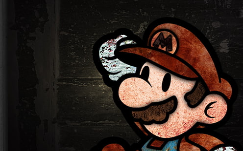 Mario illustration, Super Mario, Mario Bros., video games, Nintendo, simple background, HD wallpaper HD wallpaper