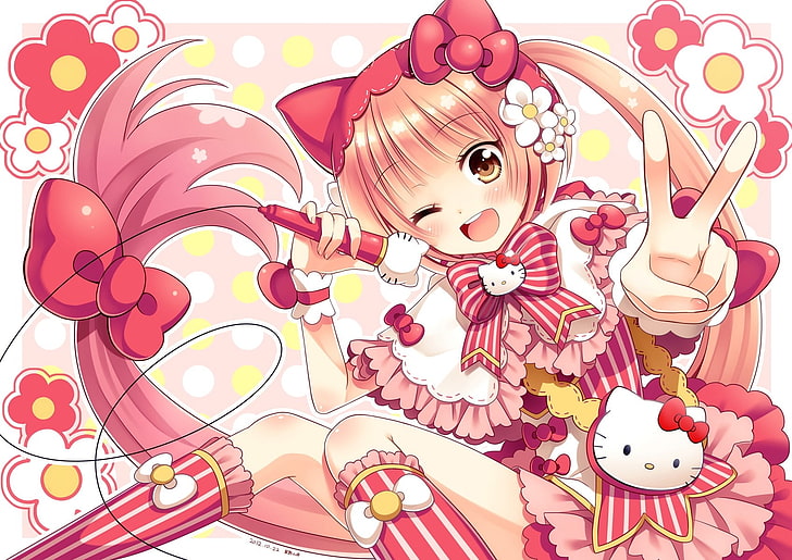 vocaloid hello kitty nekomura iroha 1697x1200 Anime Hello Kitty HD Art, Hello Kitty, vocaloid, Sfondo HD