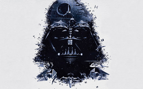 Star Wars Darth Vader vector art ، Star Wars ، Darth Vader ، Anakin Skywalker ، Death Star ، الفن الرقمي ، Star Destroyer ، Y-Wing ، X-wing ، A-Wing ، Jedi ، Sith، خلفية HD HD wallpaper