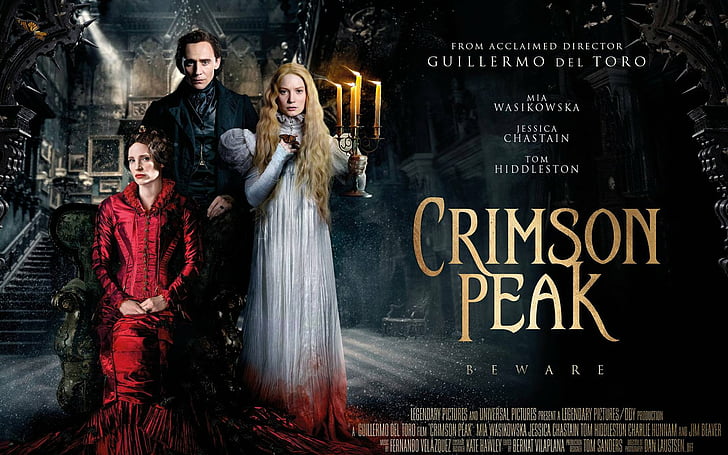 فيلم ، Crimson Peak ، Jessica Chastain ، Mia Wasikowska ، Tom Hiddleston، خلفية HD