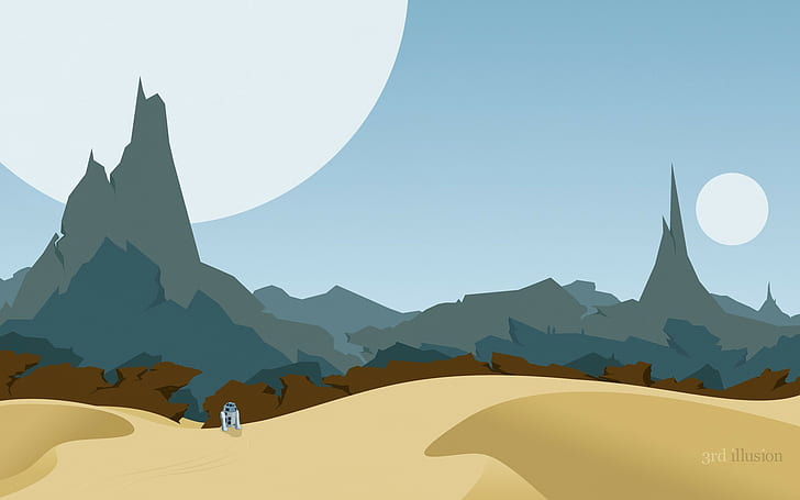 山 砂漠 惑星 ロボット スターウォーズ R2d2 Hdデスクトップの壁紙 Wallpaperbetter