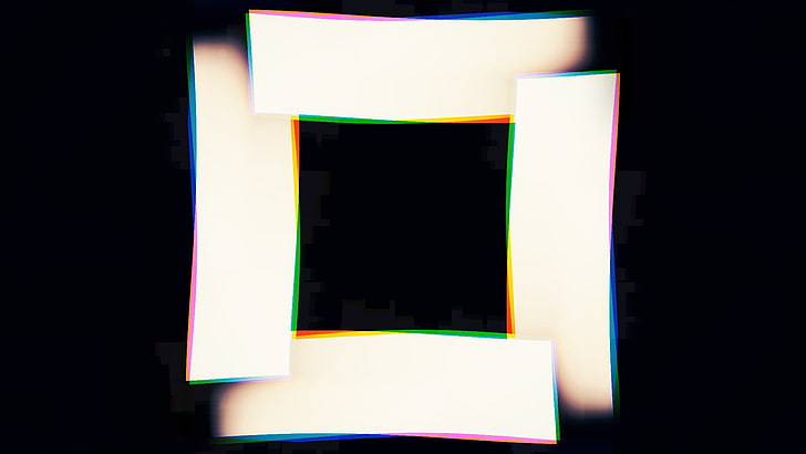 Ilustración de marco blanco cuadrado, glitch art, LSD, abstracto, Fondo de pantalla HD