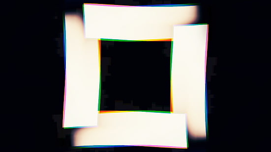 Ilustración de marco blanco cuadrado, glitch art, LSD, abstracto, Fondo de pantalla HD HD wallpaper