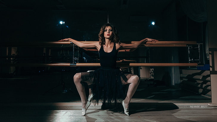 dark, ballerina, women, Pasha Karpenko, HD wallpaper