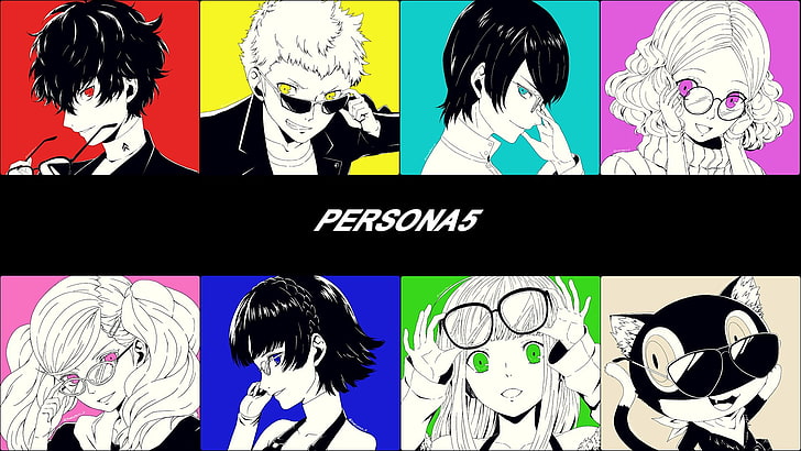 Persona, Persona 5, Anime, Ann Takamaki, Futaba Sakura, Haru Okumura, Joker (Persona), Makoto Niijima, Morgana (Persona), Ryuji Sakamoto, Videospiel, Yusuke Kitagawa, HD-Hintergrundbild