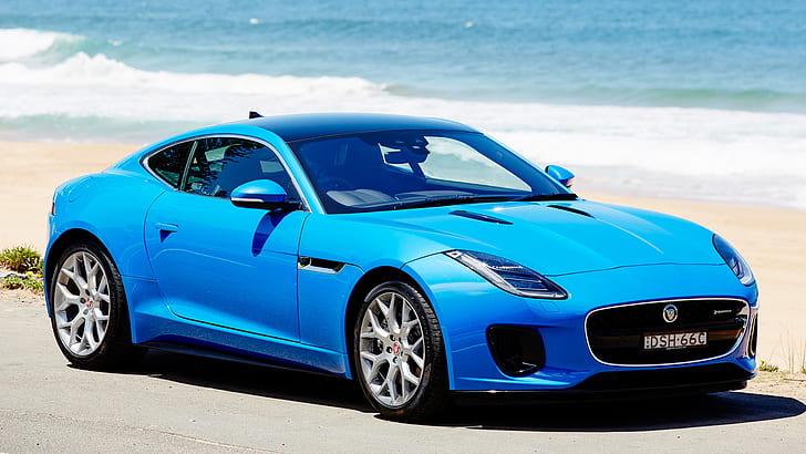 Jaguar, Jaguar F-Type R-Dynamic, Blue Car, Car, Coupé, Jaguar F-Type Coupe R-Dynamic, Luxury Car, Sport Car, HD wallpaper
