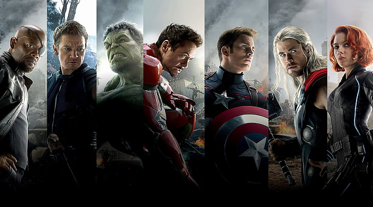 The Avengers Age of Ultron Team, Marvel The Avengers collage wallpaper, Movies, The Avengers, 2015, Captain America, The Avengers Age of Ultron, Scarlett Johansson, Black Widow, Hulk, Iron Man, Hawkeye, Thor, Tapety HD