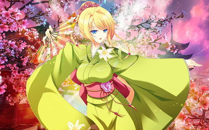 manga, kimono, HD wallpaper