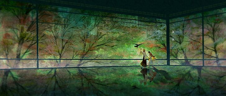 أنيمي ، قاتل الشياطين: Kimetsu no Yaiba ، Kyojuro Rengoku ، Tanjirou Kamado، خلفية HD HD wallpaper