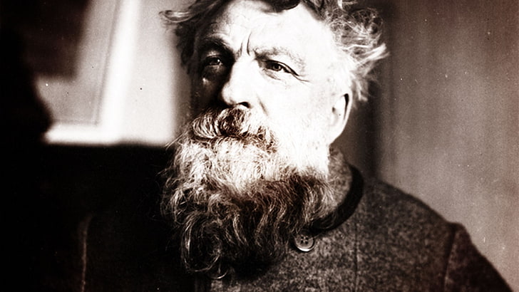 celebrytka, Auguste Rodin, sepia, brody, starzy, starzy ludzie, vintage, Tapety HD