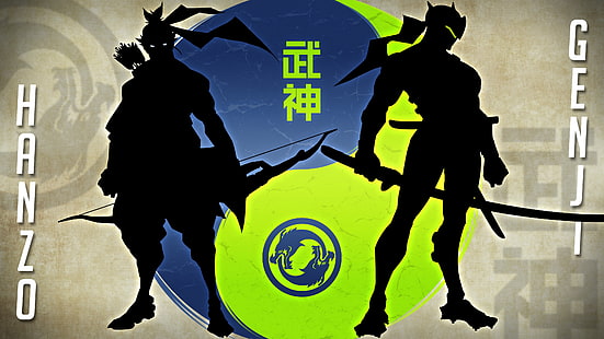 Hanzo e Genji papel de parede digital, Overwatch, Blizzard Entertainment, Genji (Overwatch), Hanzo (Overwatch), HD papel de parede HD wallpaper