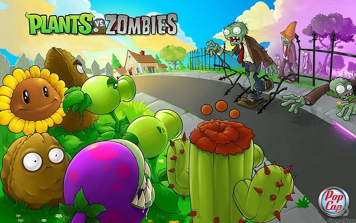 video games, Plants vs. Zombies, popcap, HD wallpaper