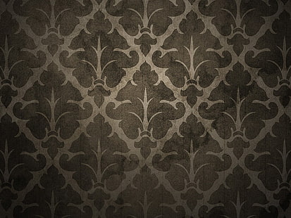 graues und weißes Blumentextil, Muster, HD-Hintergrundbild HD wallpaper