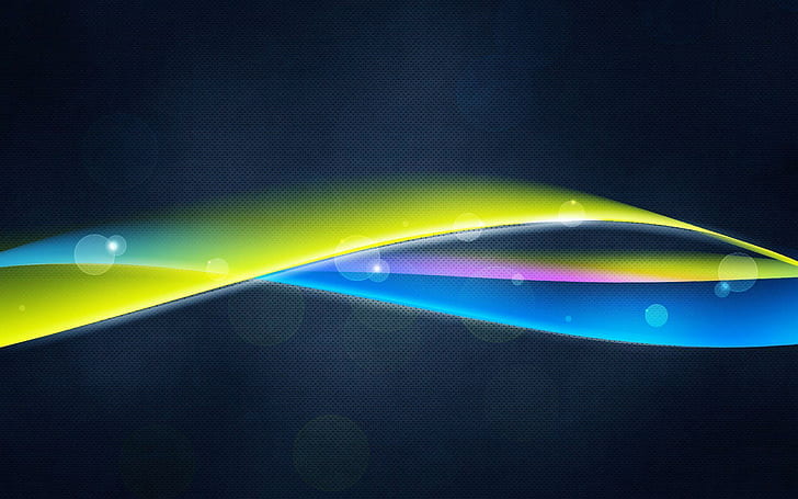 Blue and yellow curves, yellow blue and pink abstract illustration, abstract, 1920x1200, curve, line, HD wallpaper