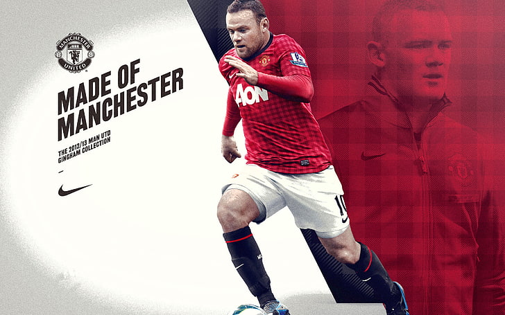 Wayne Rooney, men's red shirt with text overlay, Sports, Football, player, english, HD wallpaper