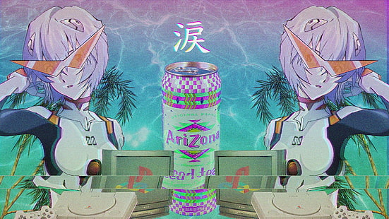 Arizona Anime Wallpaper, Dampfwelle, Ayanami Rei, Kanji, Neon Genesis Evangelion, HD-Hintergrundbild HD wallpaper