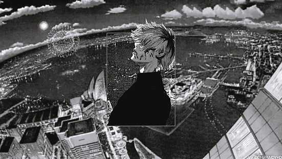 อะนิเมะ, อะนิเมะชาย, ภาพซ้อนภาพ, Tokyo Ghoul: re, Kaneki Ken, วอลล์เปเปอร์ HD HD wallpaper