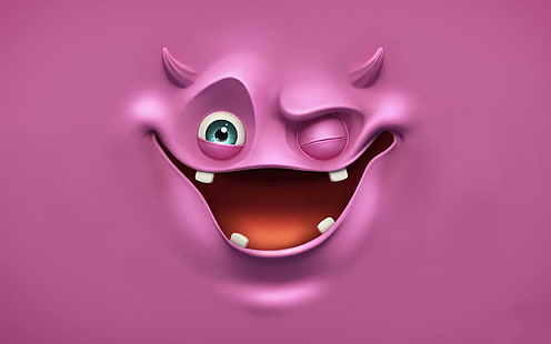 Лилав призрак, лилаво чудовище 3d илюстрация, забавен, 1920x1200, призрак, HD тапет HD wallpaper