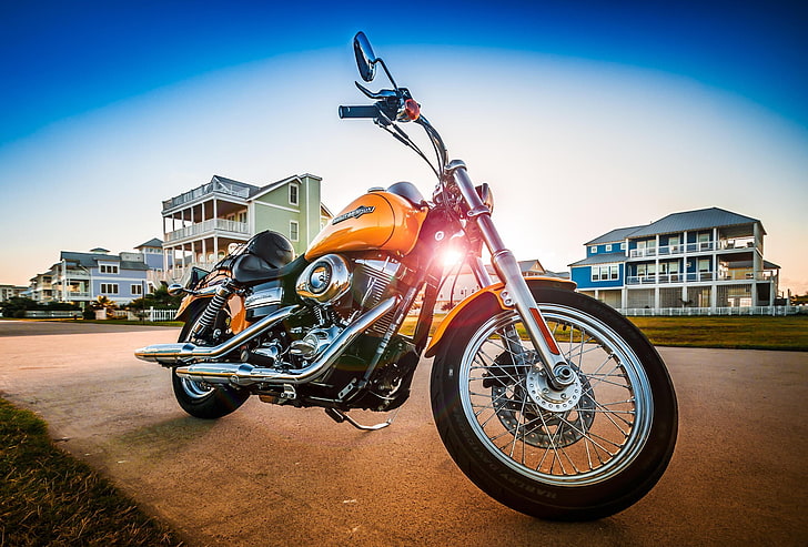 moto, Harley-Davidson, soleil, Fond d'écran HD
