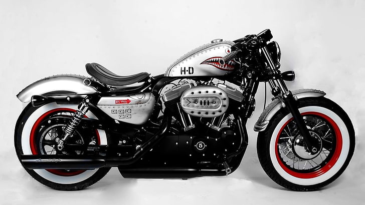 srebrno-czarny motocykl cruiser, Harley Davidson, 48, chrom, motocykl, Tapety HD