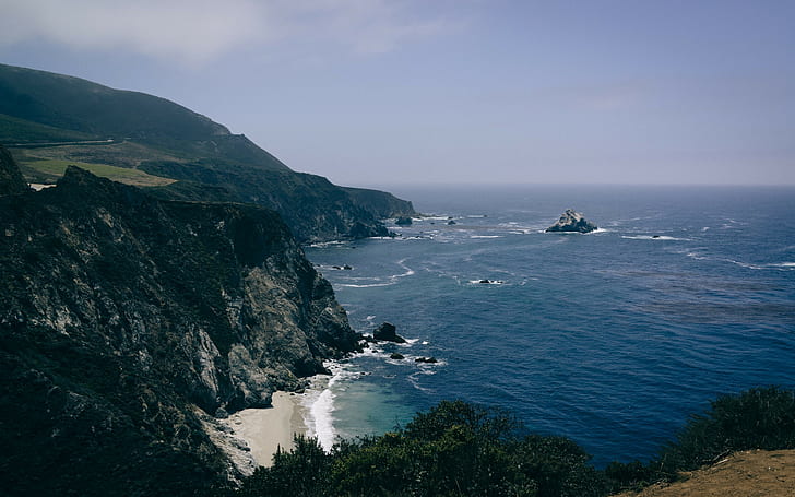 coast, sea backgrounds, cliff, Download 3840x2400 coast, HD wallpaper