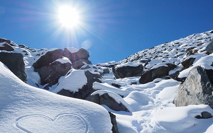 selandia baru, latar belakang pegunungan, salju, langit, sinar matahari, unduh 3840x2400 selandia baru, Wallpaper HD